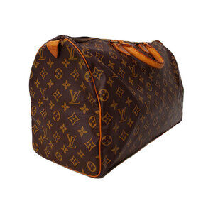 Louis Vuitton Bag Leather Boston Brown Monogram Speedy